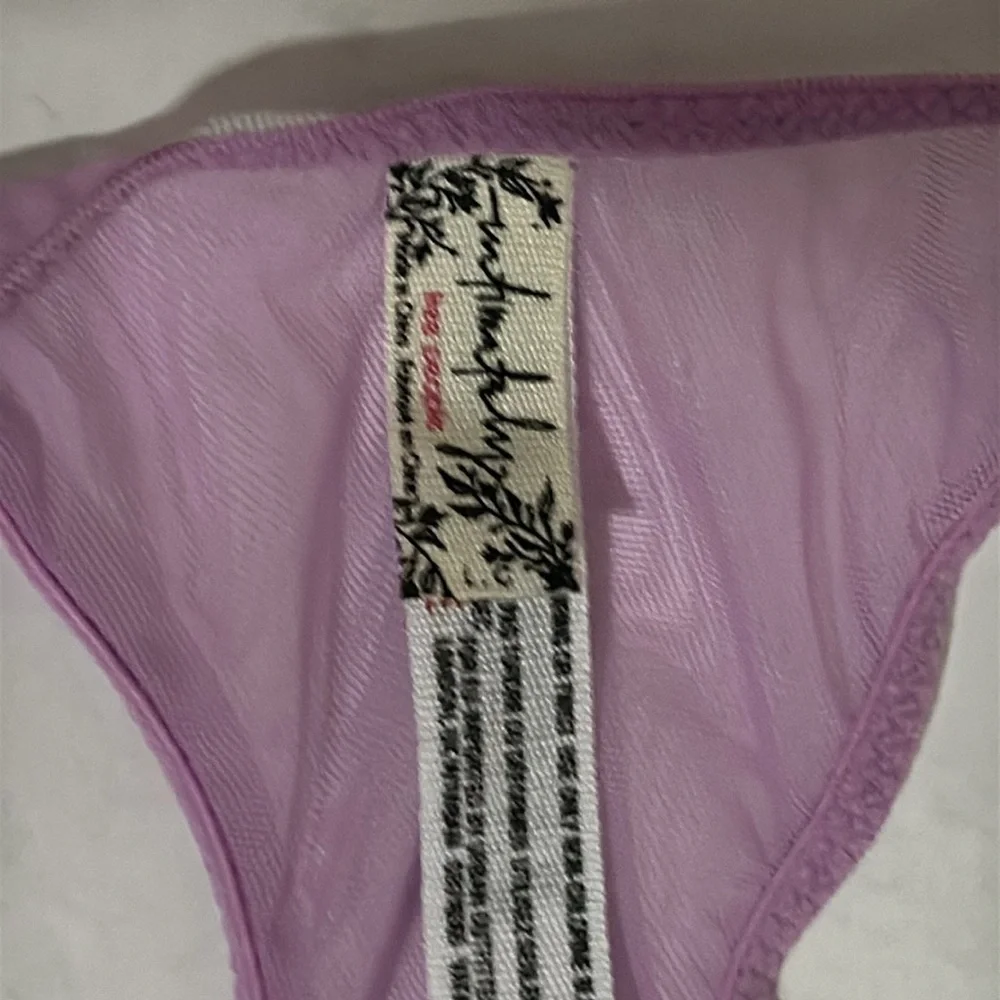Free People Intimately Stay With Me Bralette Purple Lilac Lace Bra Mesh Large